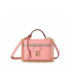 Louis Vuitton Ostrich Vanity Chain Pouch Pink