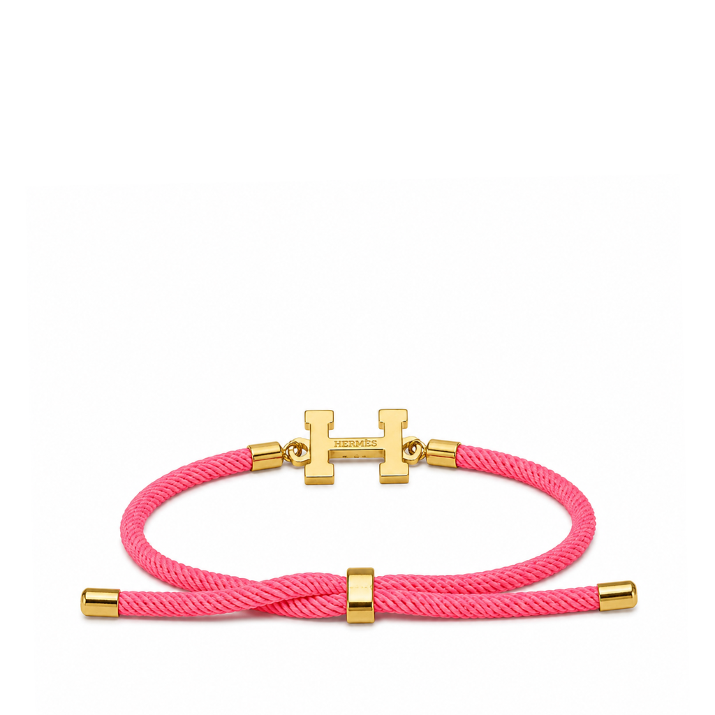 Hermès H-Cord Braided Bracelet In Pink