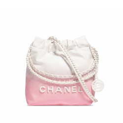 Chanel Patent Gradient Calfskin Quilted Mini Chanel 22 White Light Pink