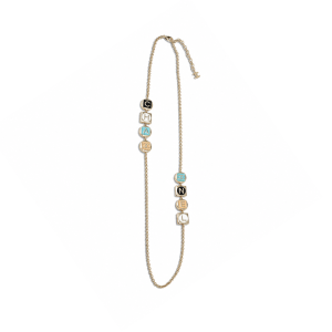 Chanel Gold-Tone CC And Multicolor Resin Sautoir Necklace