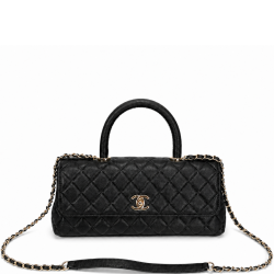 Chanel Caviar Quilted Maxi East West Coco Handle Flap Black
