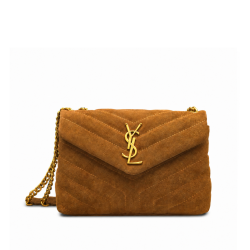 Saint Laurent Suede Toy Loulou Shoulder Bag Cinnamon