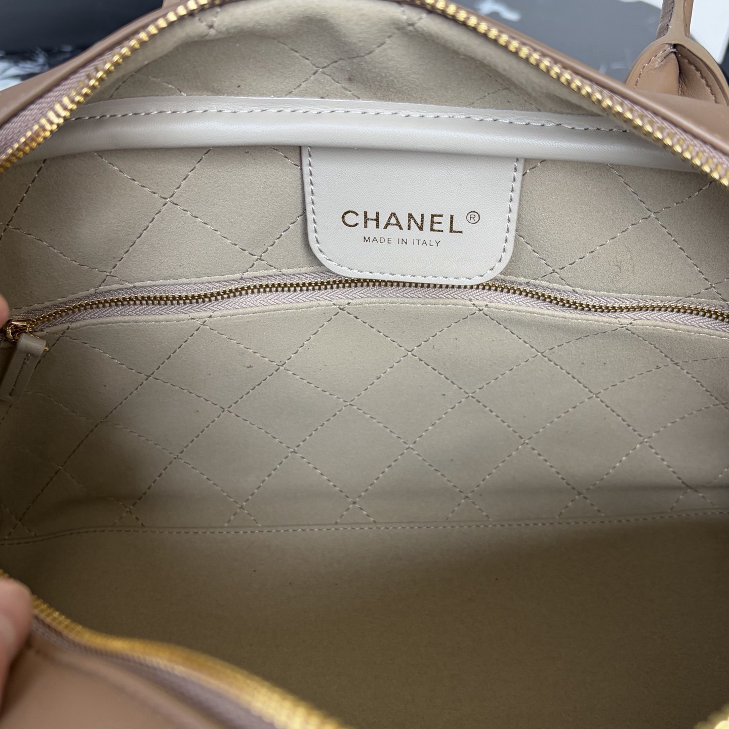 Chanel Large "Perfect Bowling" Bag Dark Khaki Calfskin Gold Hardware - Image 8