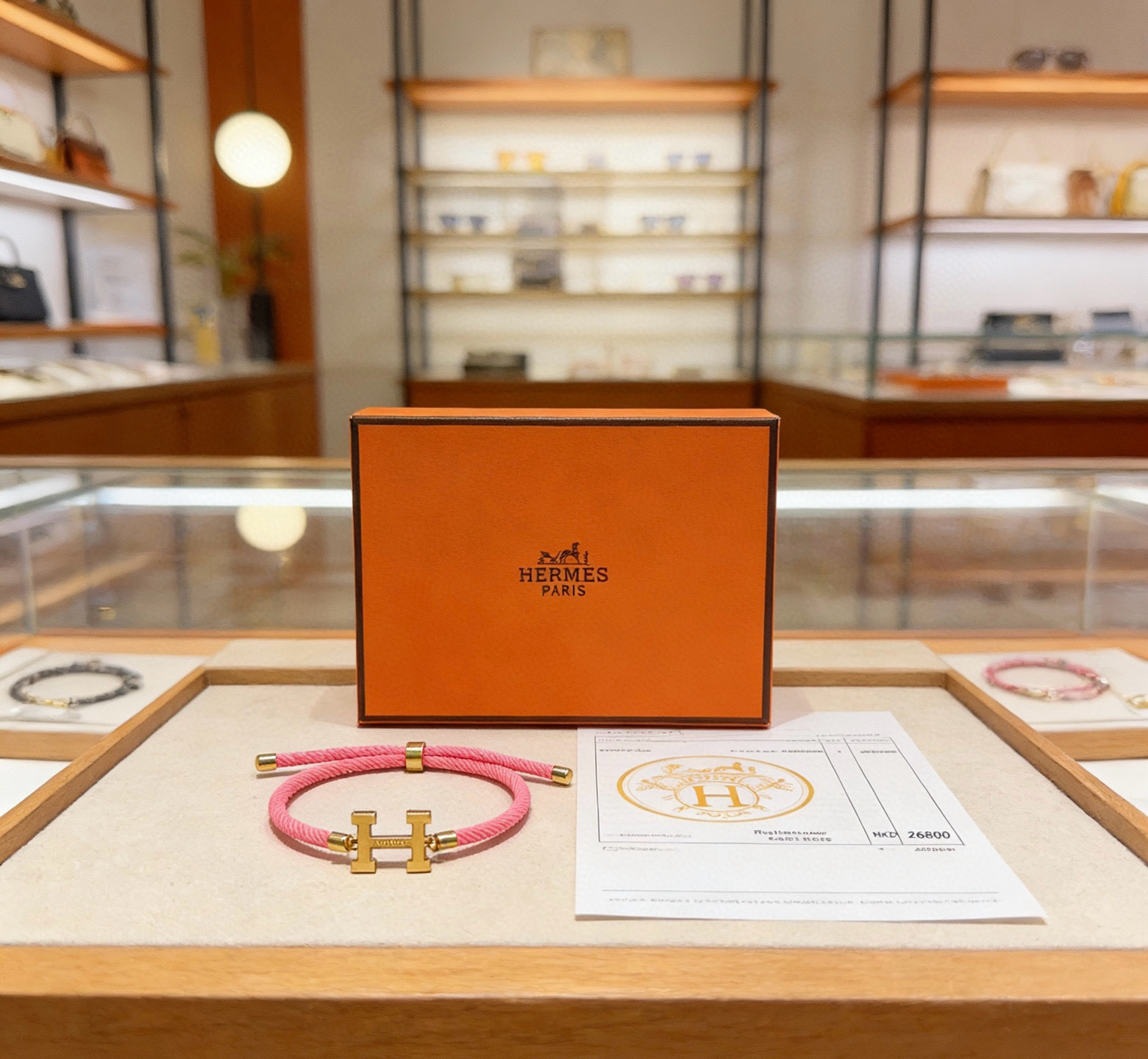 Hermès H-Cord Braided Bracelet In Pink - Image 6