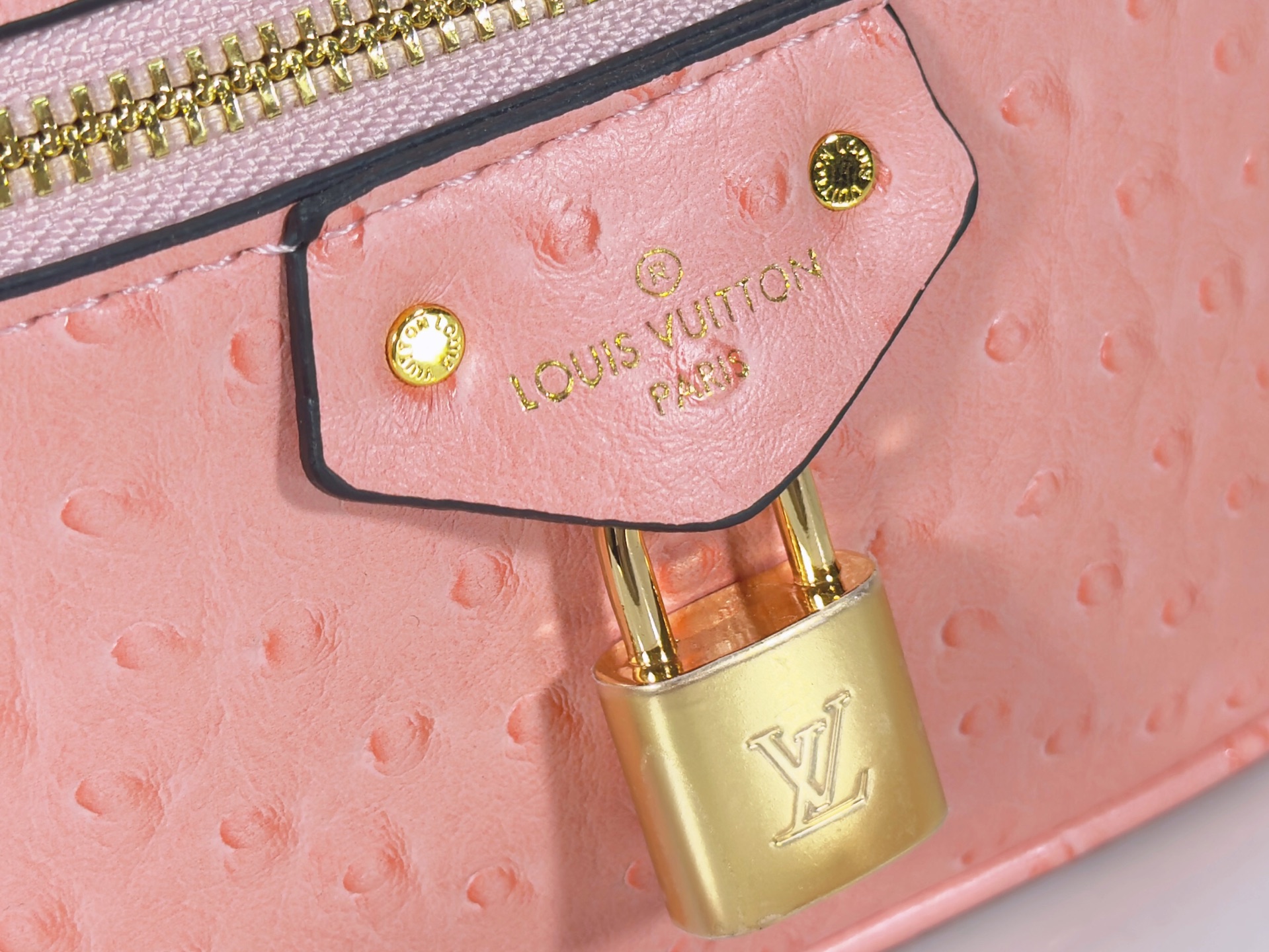 Louis Vuitton Ostrich Vanity Chain Pouch Pink - Image 7