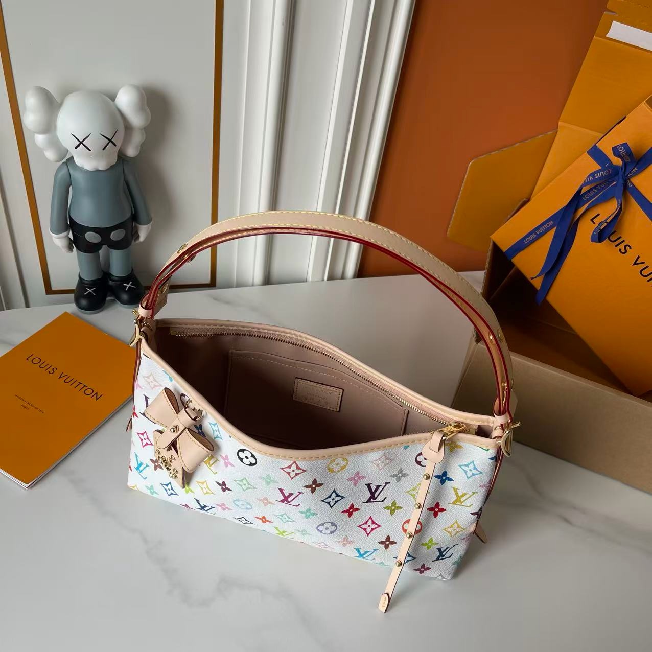 Louis Vuitton LV X TM Monogram Multicolor CarryAll East West White Bag - Image 4