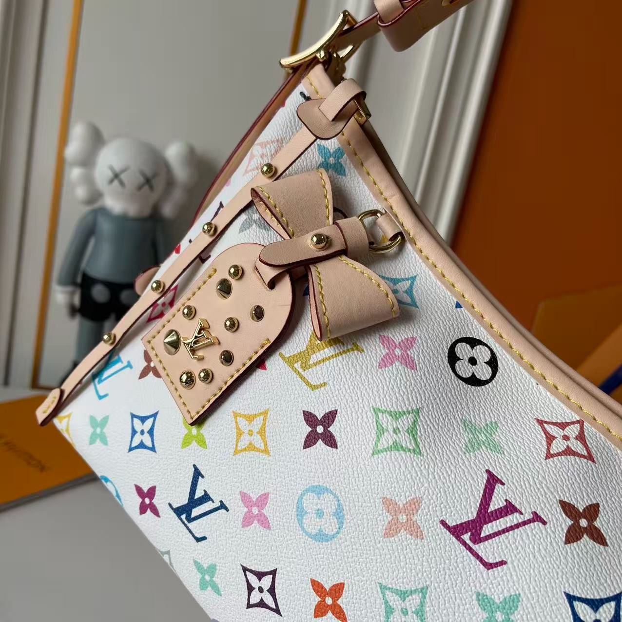 Louis Vuitton LV X TM Monogram Multicolor CarryAll East West White Bag - Image 6