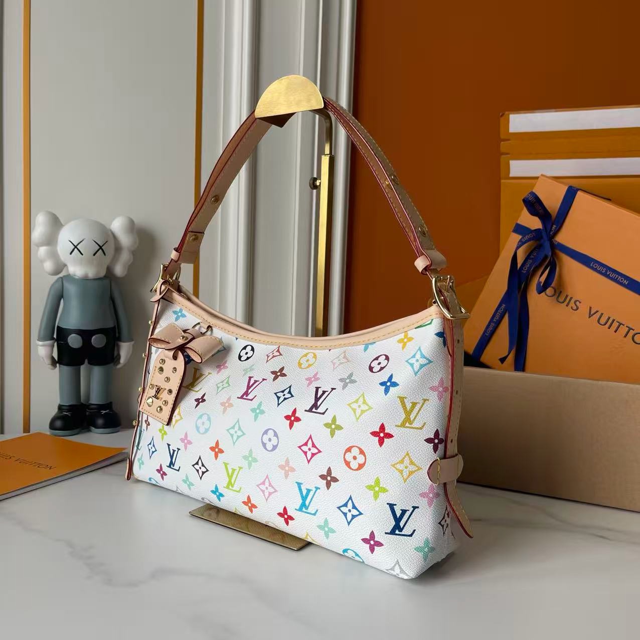Louis Vuitton LV X TM Monogram Multicolor CarryAll East West White Bag - Image 8