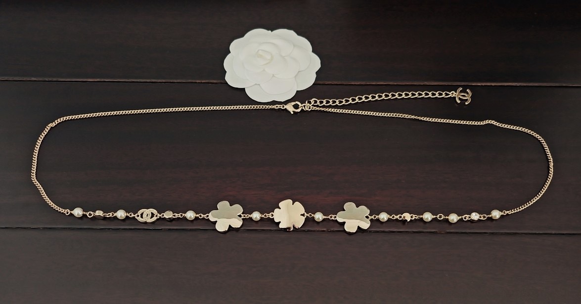 Chanel Blue Floral Convertible Chain Belt And Necklace - Image 2
