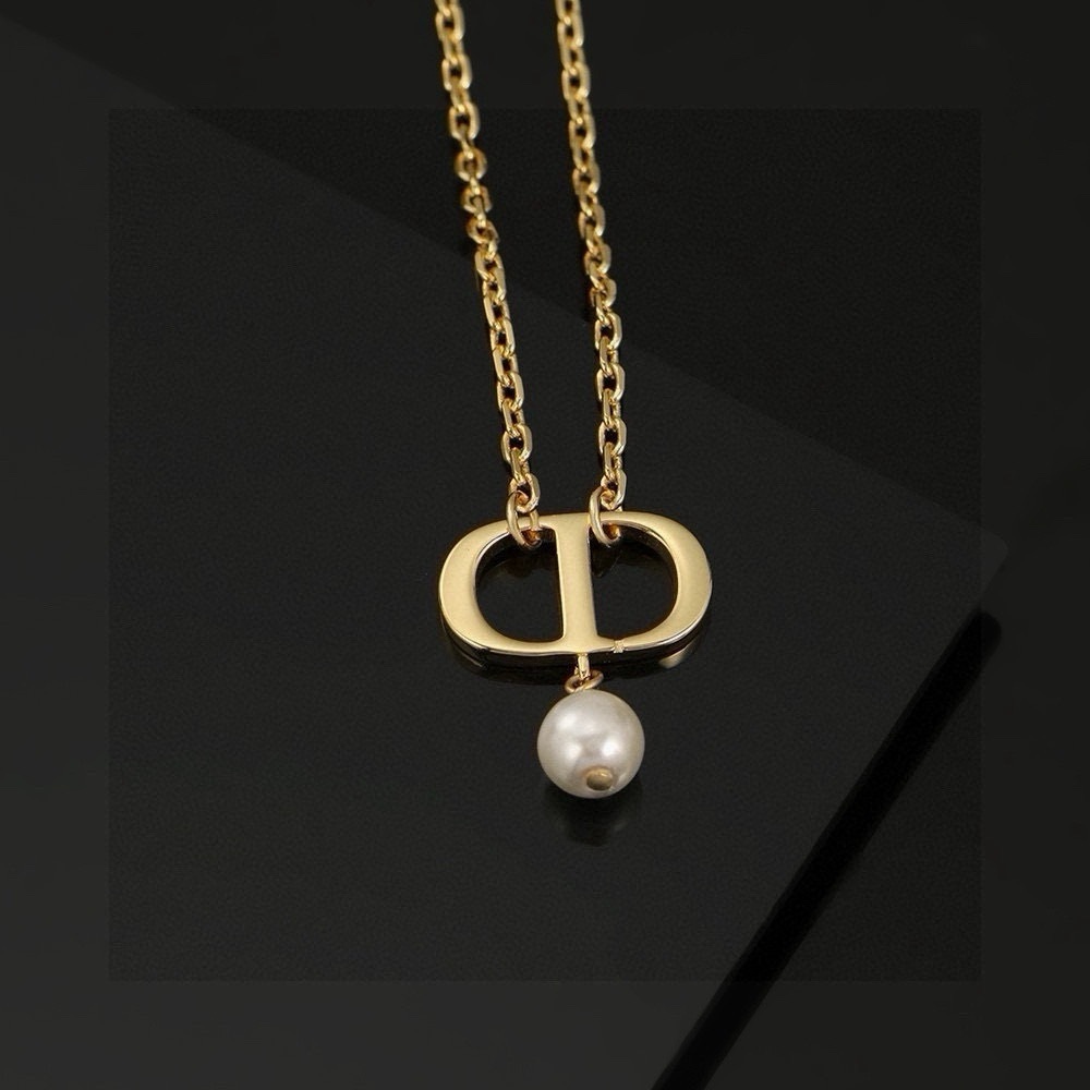 Dior Pearl Petit CD Necklace Gold - Image 3
